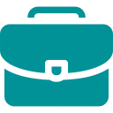 Teal business bag graphic