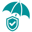 Umbrella and shield icon