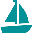 Sailboat silhouette on black background