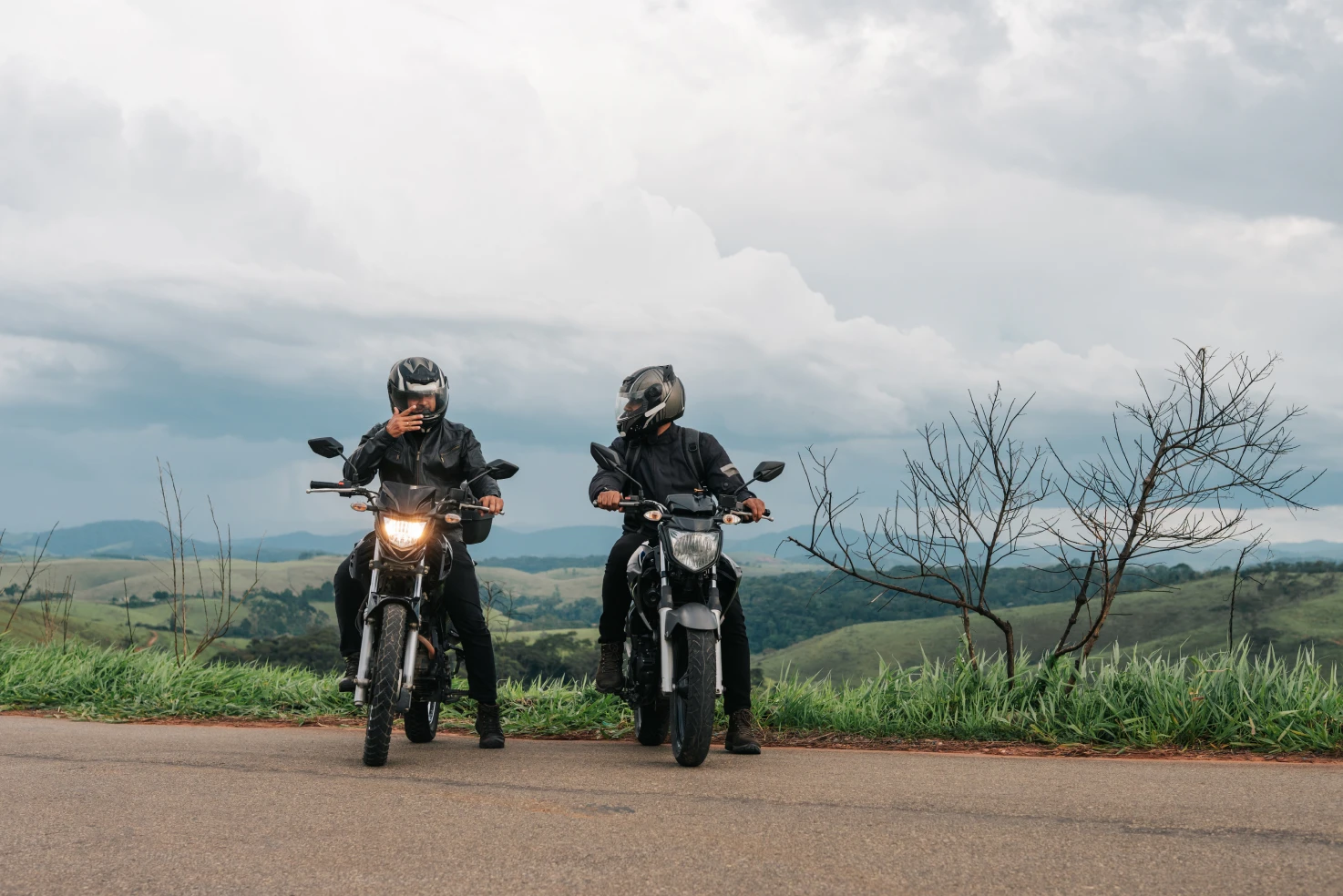 Motorcyclists on a scenic road